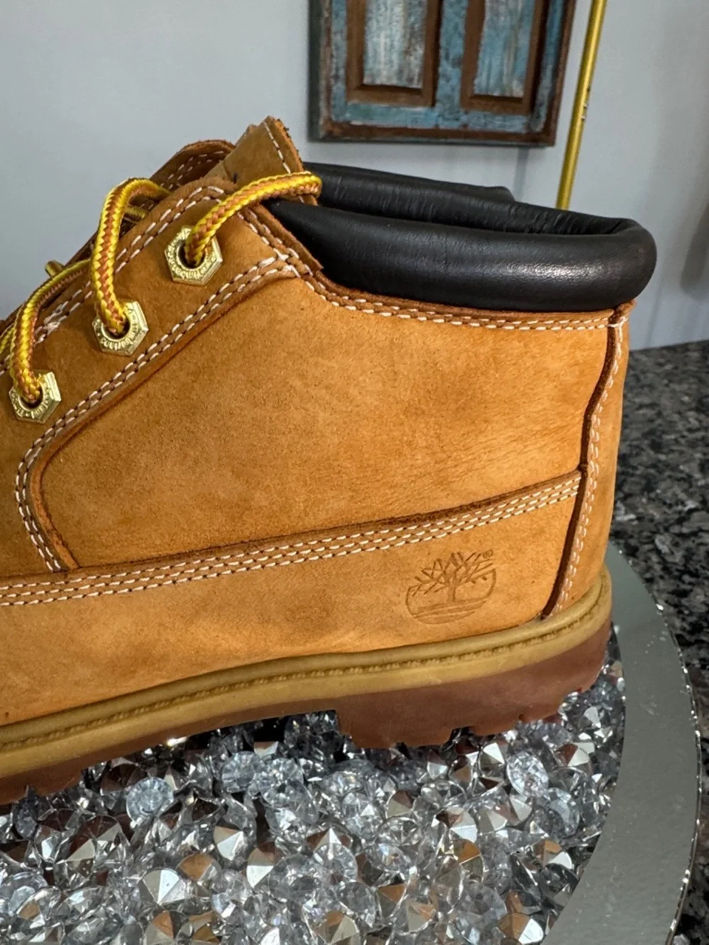 Timberland leather waterproof Wheat Nubuck Ankle Work Boots - Tan GUC 9